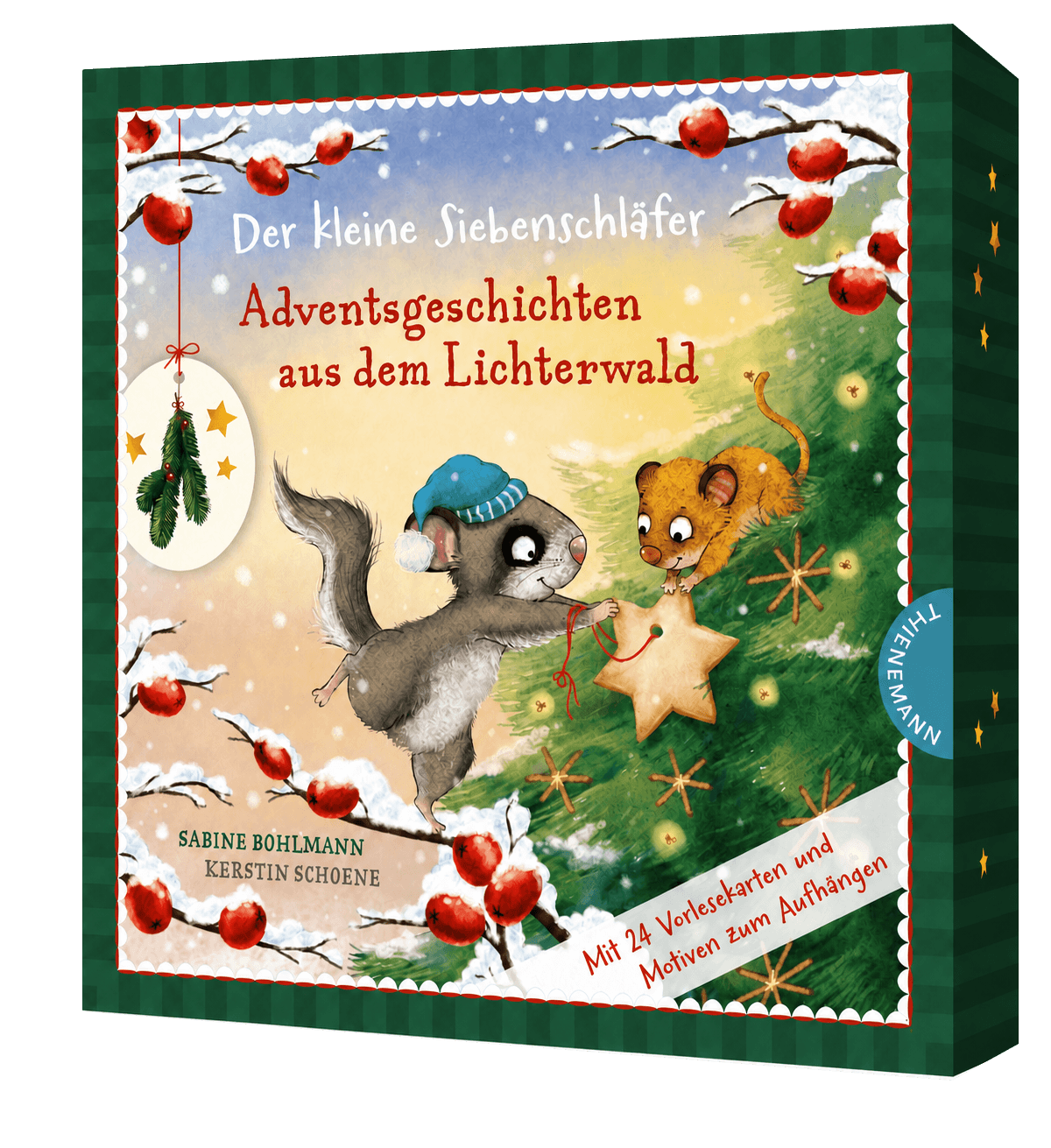 Freigestellte KI-Rekonstruktion des geprüften Amazon-Produkts Der kleine Siebenschläfer: Adventsgeschichten aus dem Lichterwald: Adventskalender-Box